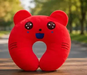 Baby Head Shaping Pillow – Soft Cotton Neck Support Pillow for Newborns (0–18 Months) ( red, 0-6 Months )
