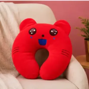 Baby Head Shaping Pillow – Soft Cotton Neck Support Pillow for Newborns (0–18 Months) ( red, 0-6 Months )