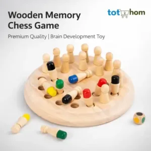 Wooden Memory Match Chess Game for Kids — Montessori Color Matching Board Game | Educational Toy | 2–4 Players | Age 3+ ( default, 15x15x1.3 )