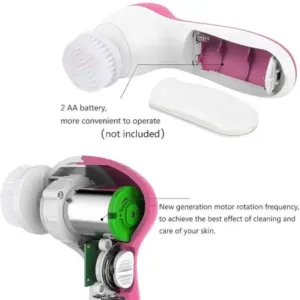 5 in 1 Facial Beauty Care Massager Brush – Electric Face Cleansing & Massage Tool with Interchangeable Heads ( multicolor, OS )