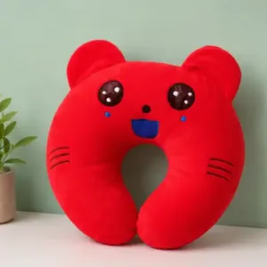 Baby Head Shaping Pillow – Soft Cotton Neck Support Pillow for Newborns (0–18 Months) ( red, 0-6 Months )