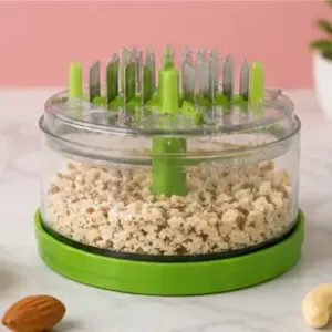 Multi Crusher Garlic, Chilli & Ginger Chopper – Manual Kitchen Crusher with Stainless Steel Blades ( green, OS )